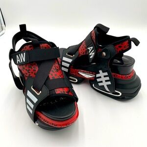 Anthony Wang Y2K Strappy Star Fruit-01 Platform Sandals Goth Black Red Size 8.5